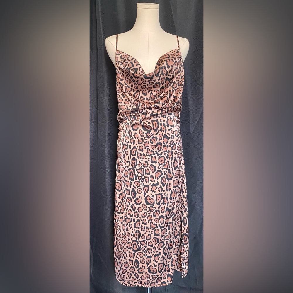 Amazon The Drop - Sivan Ayla Satin Leopard Dress